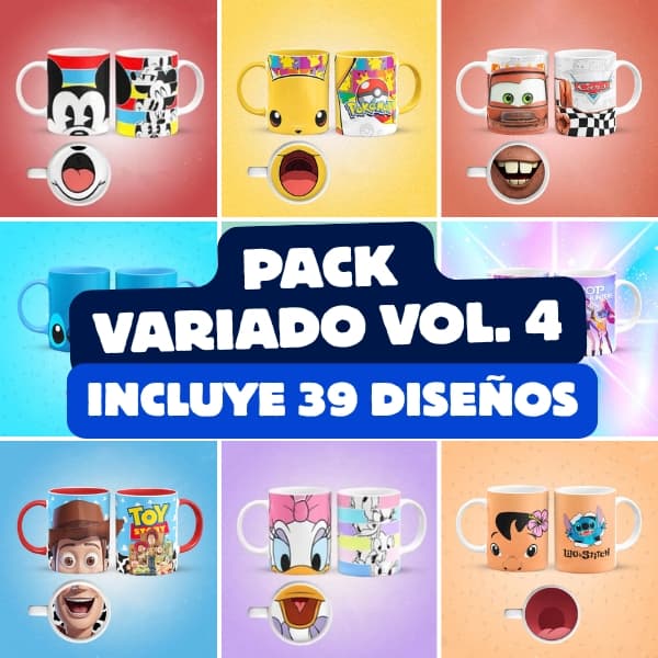 Diseños para tazas: Pack Variado Vol. 4