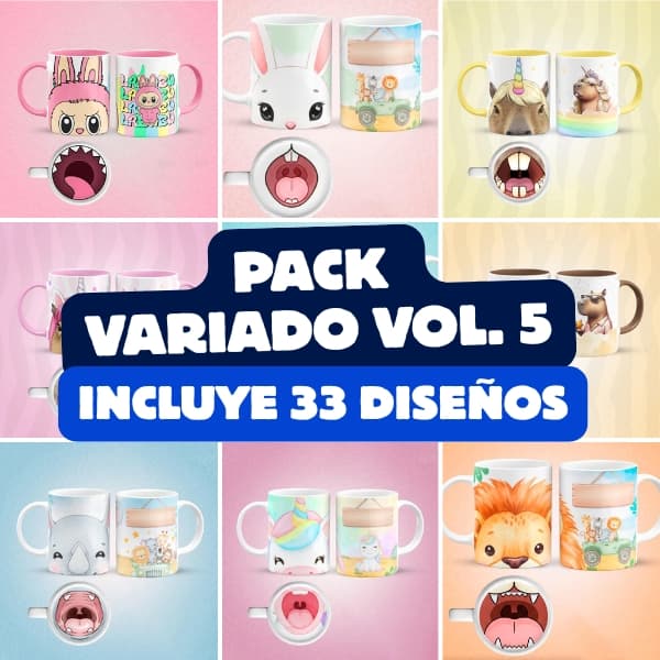 Diseños para tazas: Pack Variado Vol. 5