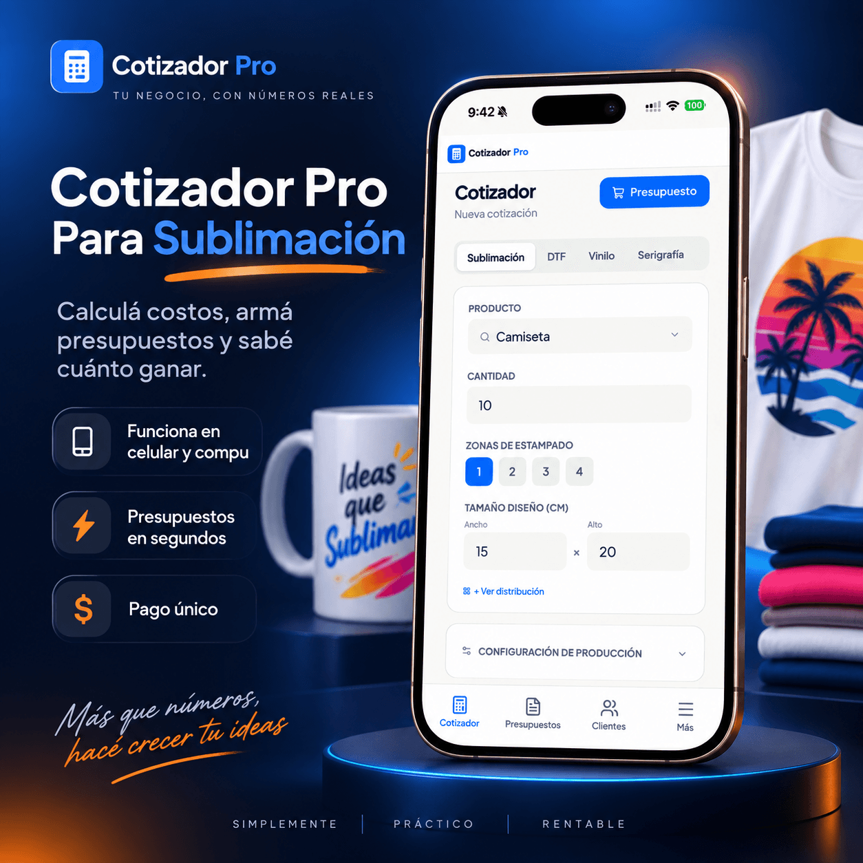 Cotizador PRO Completo (6 técnicas)